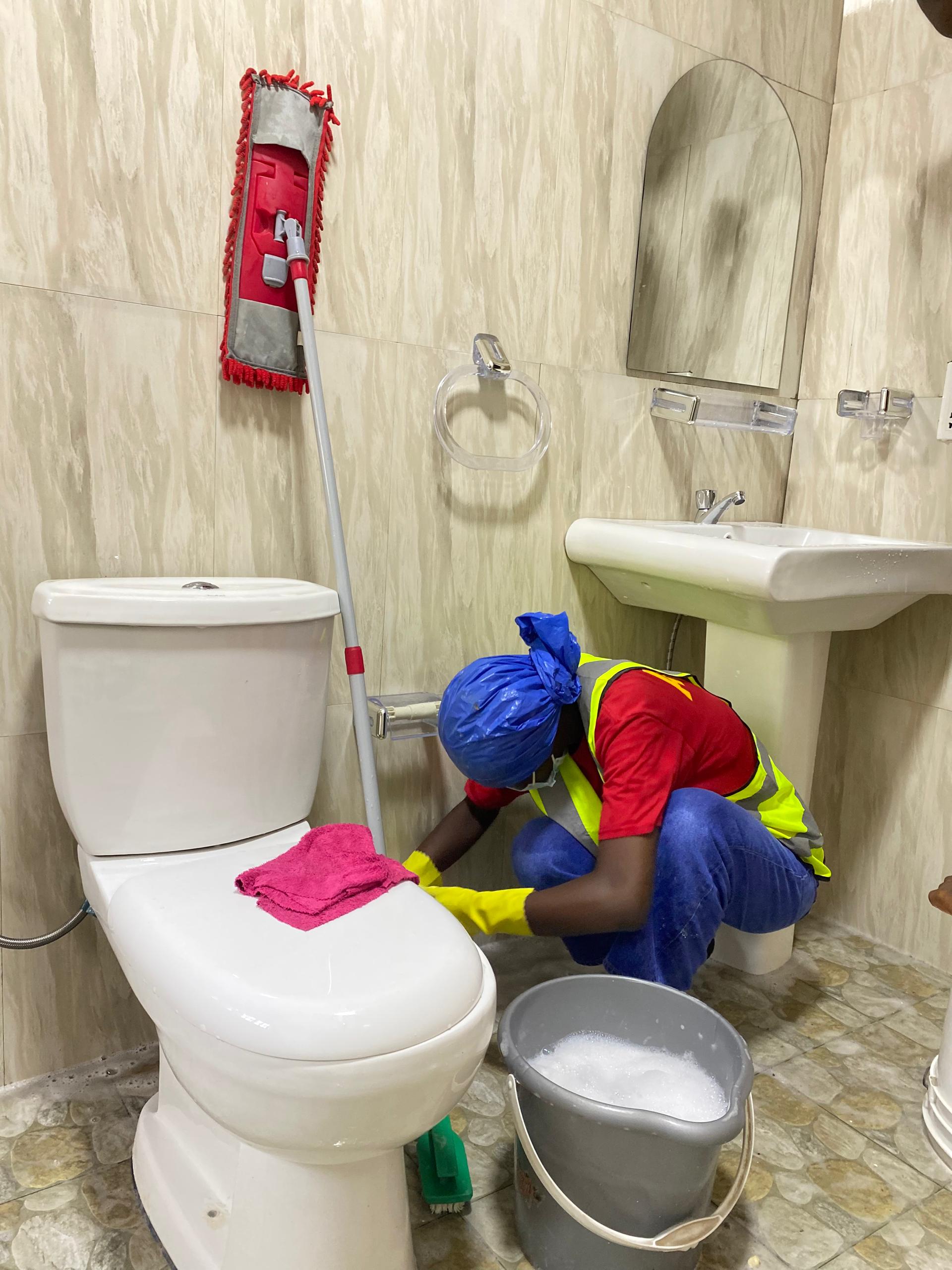 Spotless bathroom after deep cleaning